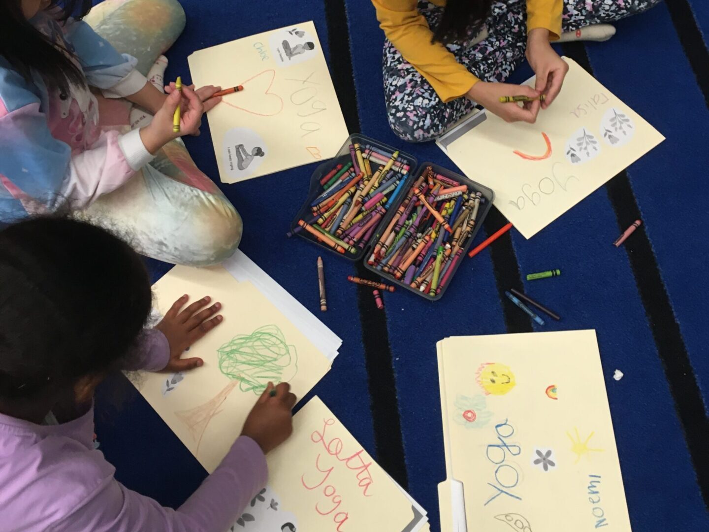 Drawings during yoga classes